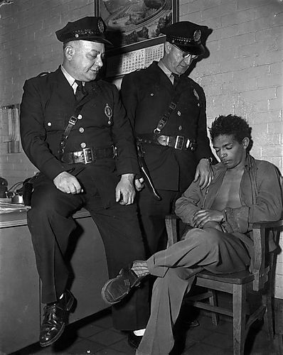 Pittsburgh Policemen and Tired Man