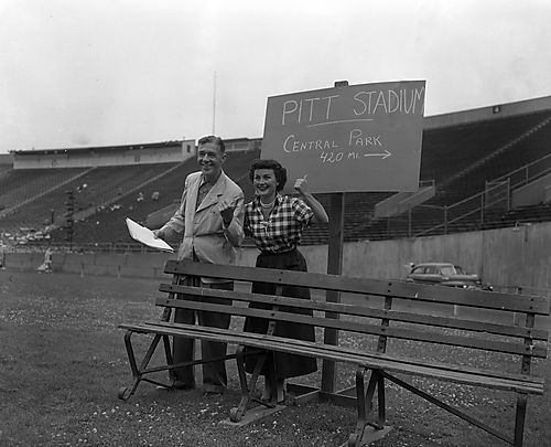 Man and Woman in Pitt Stadium