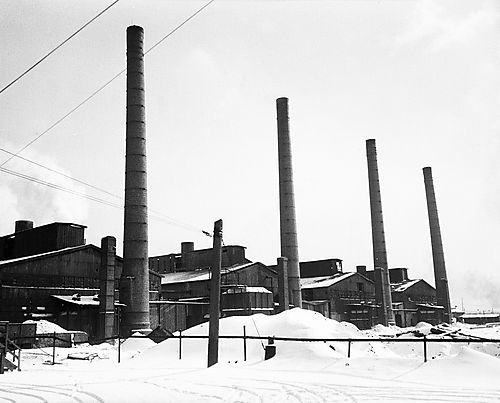 Snow Covered Steel Mill