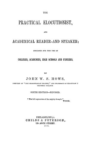 Academical reader and speaker
