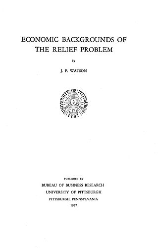 Economic backgrounds of the relief problem