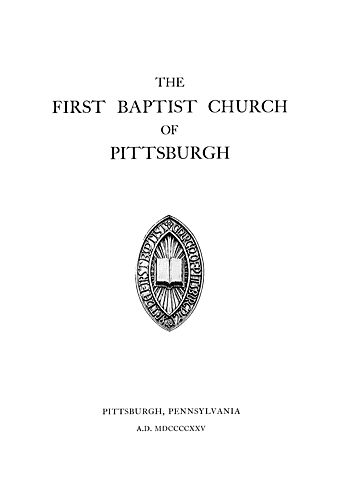 First Baptist church of Pittsburgh