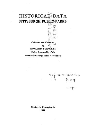 Historical data, Pittsburgh public parks