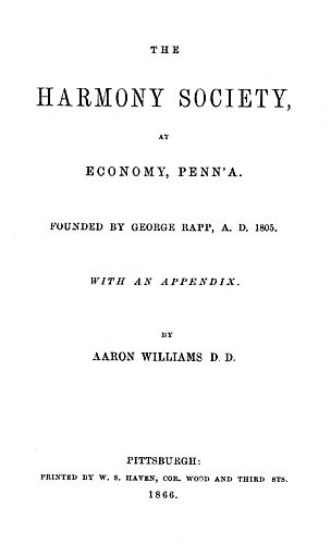 Harmony Society, at Economy, Penn'a