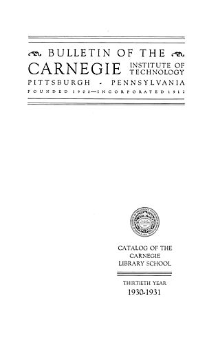 Catalogue of the Carnegie Library School