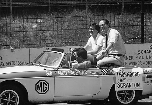 Thornburgh and Scranton in pace car at Pocono Downs