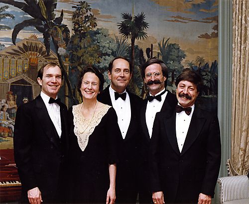 Rick Stafford, Ginny and Governor Thornburgh, Barry Stern and Murray Dickman in Governor's Home Drawing Room