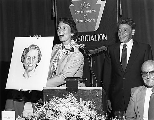 Ginny Thornburgh with her portrait