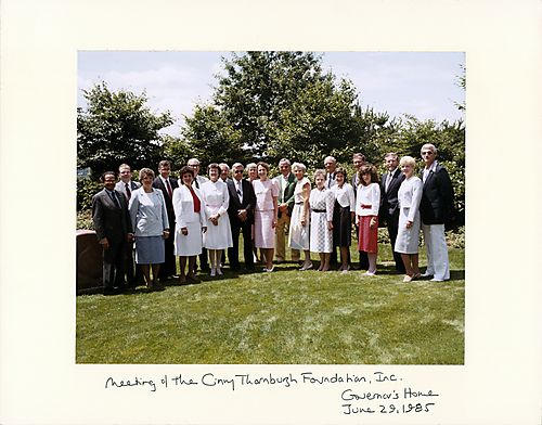 Members of the Ginny Thornburgh Foundation in the garden of Governor's Home