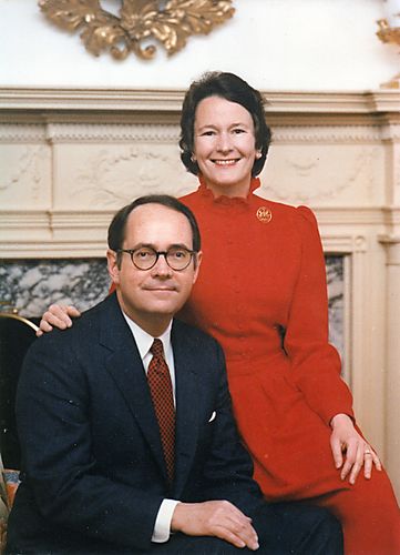 Governor and Ginny Thornburgh in the Family Living Room of the Governor's Home