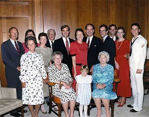 Photograph of extended Thornburgh family attending the Swearing In Ceremony