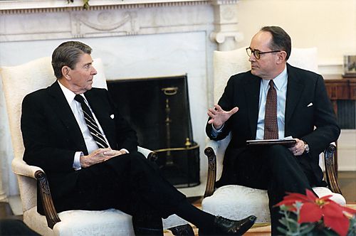 Attorney General's final meeting with President Reagan in the Oval Office
