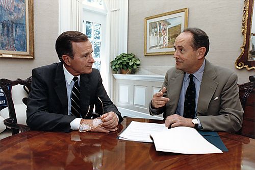 Bush and Thornburgh working together in the White House