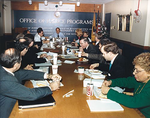 Working lunch with Office of Justice Programs staff
