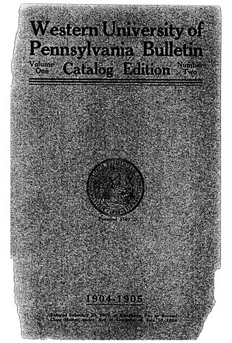 Annual catalog of the Western University of Pennsylvania, year ending