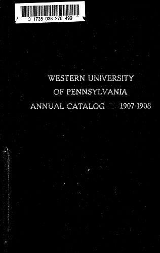 Annual catalog of the Western University of Pennsylvania, year ending