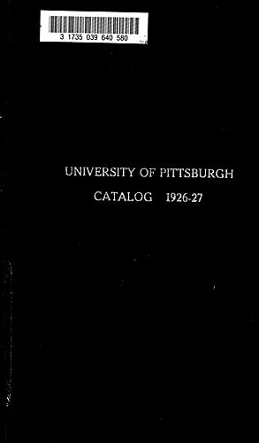 General catalog, University of Pittsburgh