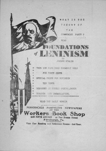 Foundations of Leninism book advertisement