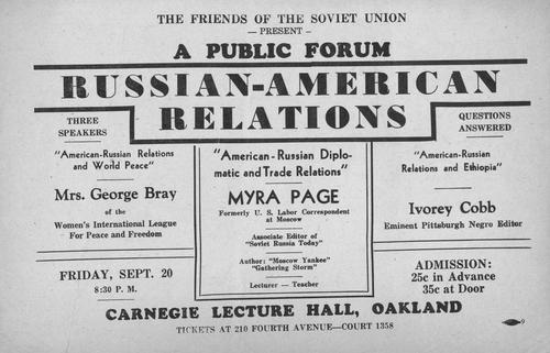 Russian-American Relations -- A Public Forum announcement