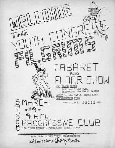 Welcome the Youth Congress Pilgrims Cabaret and Floor Show announcement