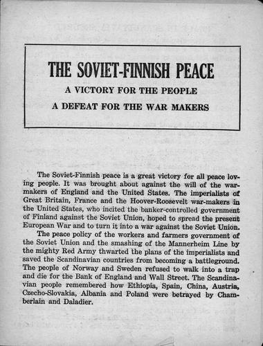 The Soviet-Finnish Peace