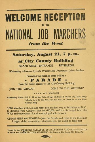Welcome Reception to the National Job Marchers from the West