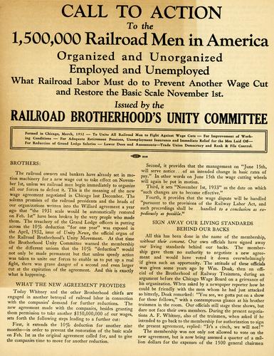 Call to Action to the 1,500,000 Railroad Men in America