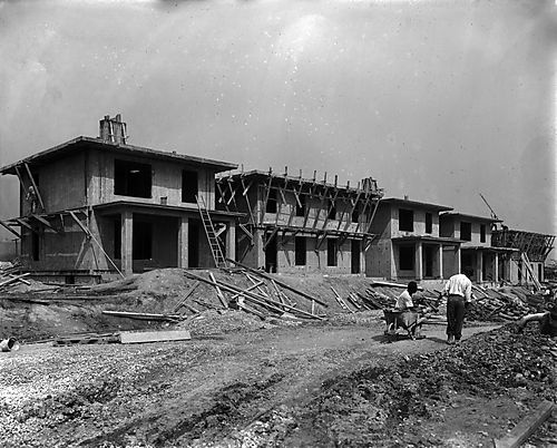 Construction of a Row of Housing