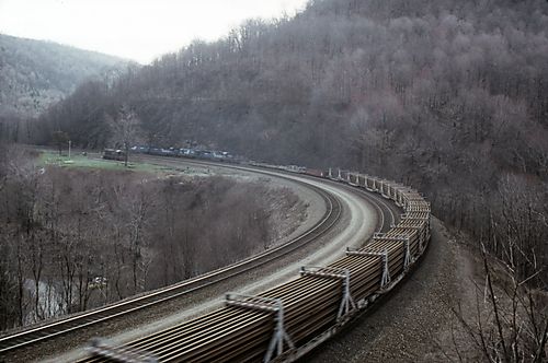 Lumber Train on the Horseshoe Curve