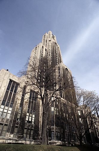 View of the Cathedral of Learning from Below