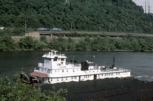 Towboat P. H. Stephaich With Four Coal Barges