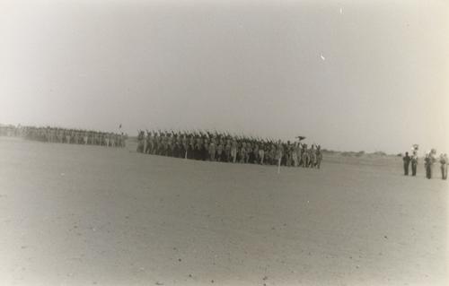 Groups of Soldiers with Rifles in Formation