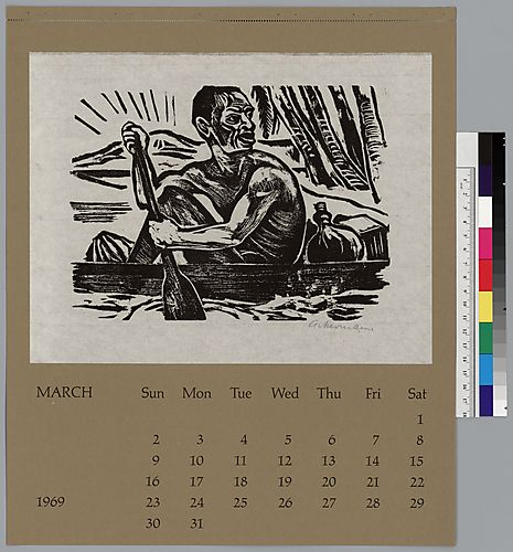March Print, "Mauki" from Jack London's South Sea Tales
