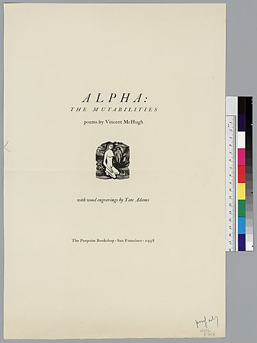Title page of "Alpha: The Mutabilities" (poems by Vincent McHugh)