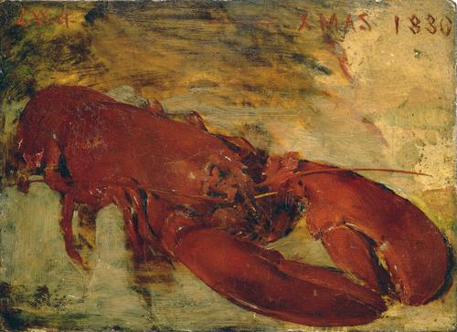 Lobster Painted on Wood, Xmas