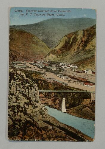 Oroya, Estación Terminal de la Compañia del F. C. Cerro de Pasco, Perú