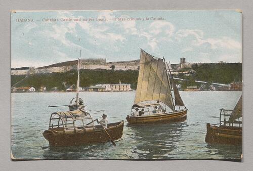 Habana, Cabañas Castle and native boats, Botes Criollos y la Cabaña