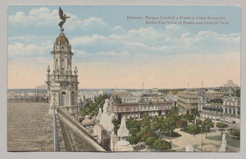Habana, Parque Central y Prado a vista de pajaro, Bird's Eye View of Prado and Central Park