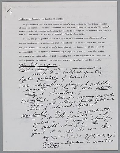 Preliminary Comments on Quantum Mechanics,