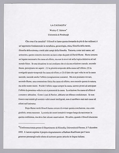 "La Causalita,"