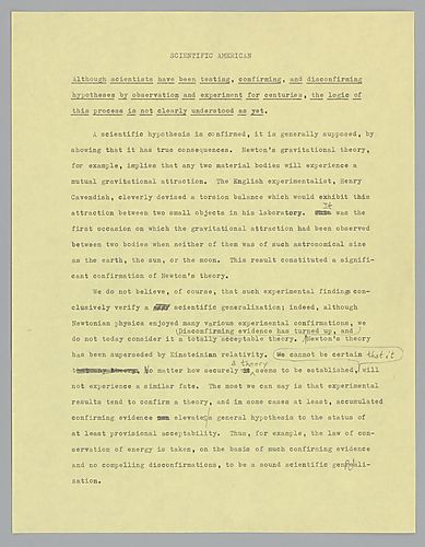 "Confirmation: Scientific American,"