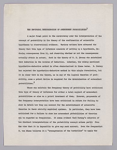 "Frequency Interpretation and Antecedent Probabilities,"