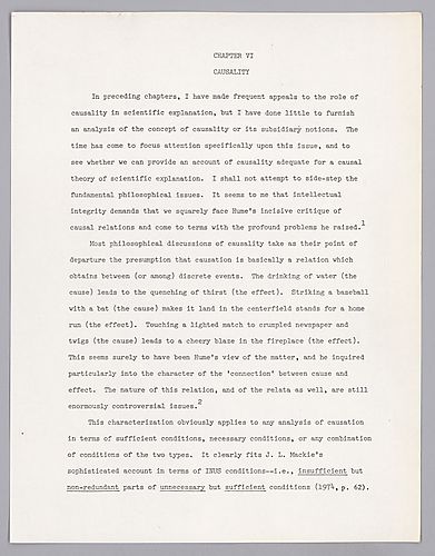 Causality and Explanation: Draft,