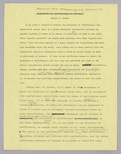Induction, Confirmation, and Probability: Manuscript,