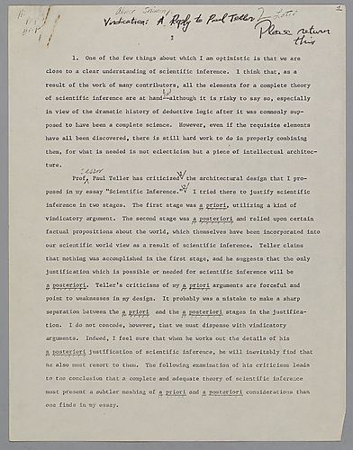 "Vindication: A Reply to Paul Teller," Inducting Probability and Confirmation,