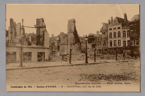 Campagne de 1914, Ruines d'Ypres - postcards