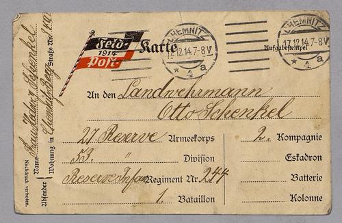 German documents - prayer / hymn booklet for German soldiers and postcard to a German soldier