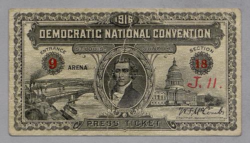 Democratic National Convention - press ticket - St. Louis, Missouri