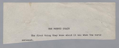 "The Burned Chair"