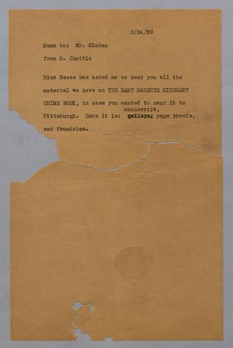The Mary Roberts Rinehart Crime Book - front matter design sheets